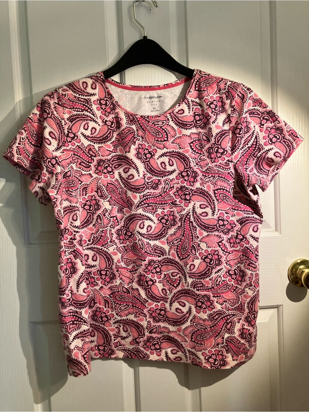 croft & barrow Pink Paisley Short Sleeve Tee